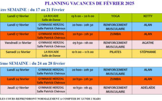 planning Bussy Fitness févier 2025